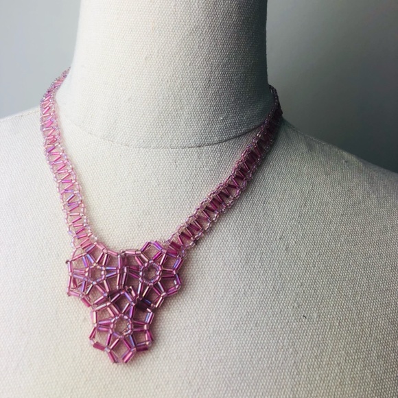 Jewelry - Hand made Cute little Pink Glass beaded Necklace